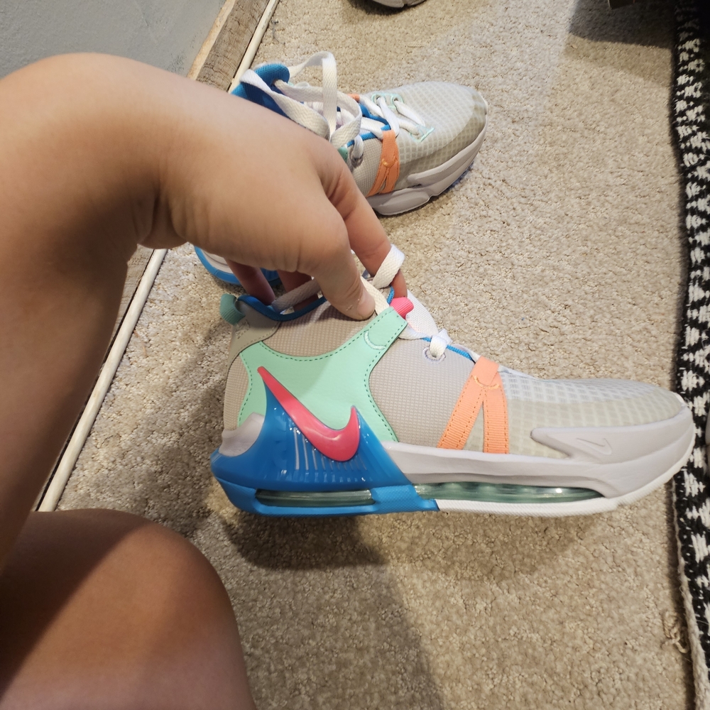 Nike Kids' White and Blue Sneakers